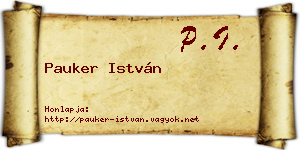 Pauker István névjegykártya